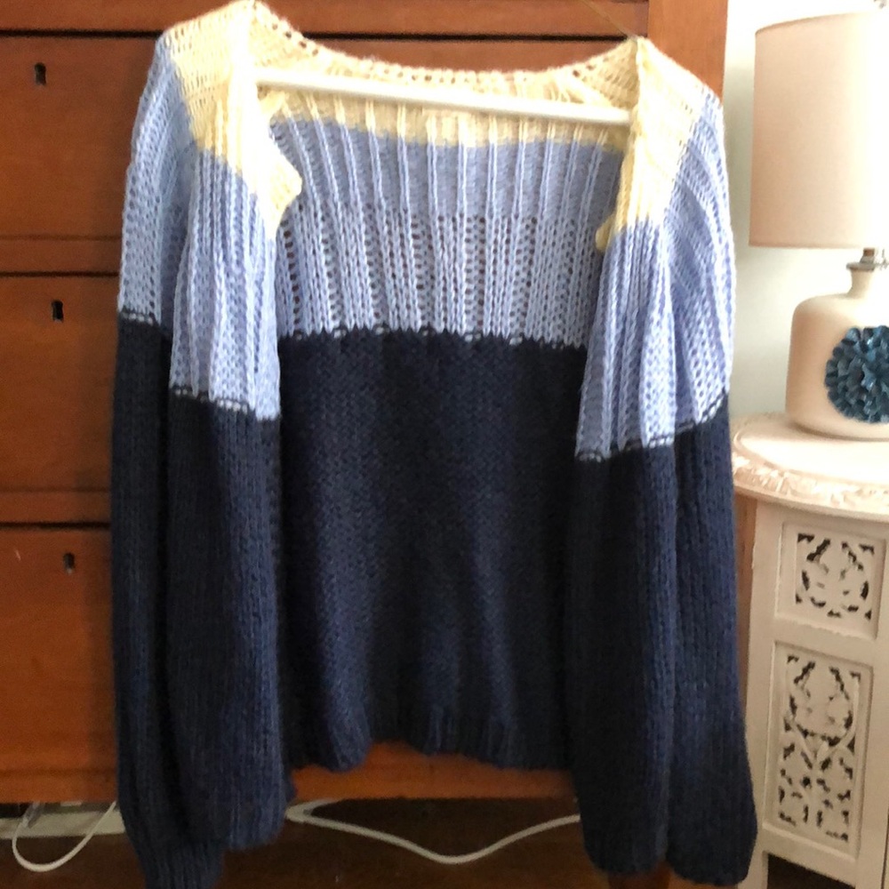 Blue and White cardigan